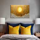 Boho Sun Canvas Wall Art Bohemia Minimalism Golden Abstract Sunrise Sunset Modern Luxury Painting Picture Wall Decor Poster Print Artwork for Living Room Bedroom Office Home Decoration (16L" x 12W")