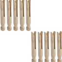 Mcredy Clothes Pins 10 Pcs Round Wooden Clothespins Old Fashioned Traditional Wooden Clips Simple Laundry Clothesline Clips for Hanging Organizing Photo Clothes DIY Projects (3.74 Inch)
