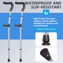 Detachable Crutches for Adults with Ergonomic Handles, Height Adjustable (41-55 inches), Load-Bearing 300lbs,Underarm Crutches