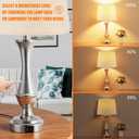 Seealle Upgraded Touch Lamps for Night Stands Set of 2 - Bedside Lamps with USB C+A, 3 Way Dimmable for Bedroom Living Room End Tables Office (Weaving White&Silver)