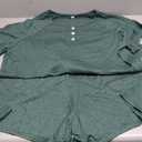 Two Piece Outfits for Women Lounge Sets Button Down Top and Shorts Set Sweatsuits with Pockets (X-Large, Green)