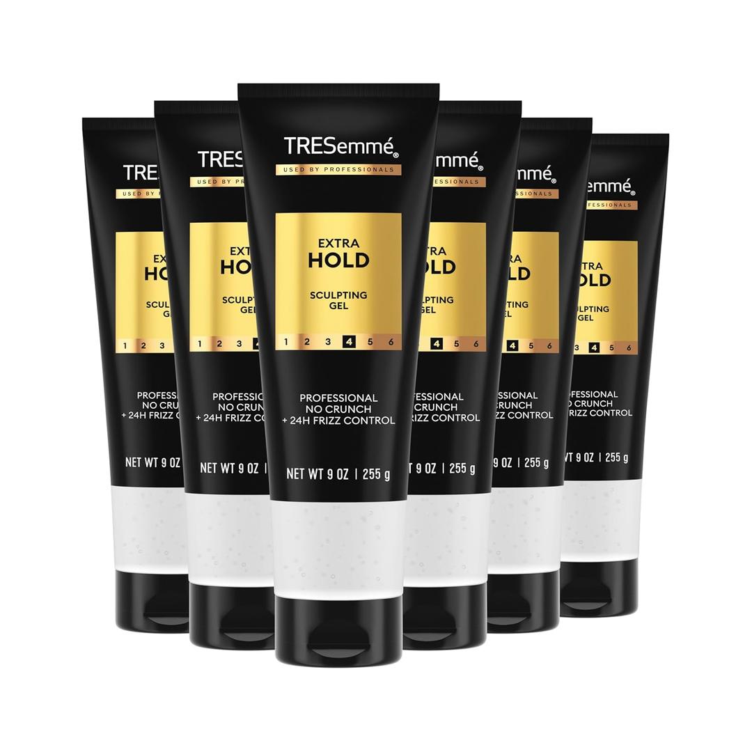 TRESemm Extra Hold Hair Gel Pack of 6 Alcohol-Free for 24-Hour Frizz Control and Humidity Protection 9 oz