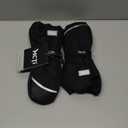 MCTi Kids Mittens Waterproof Winter Ski Warm Sherpa Lined Long Cuff with String (XX-Small, Black)