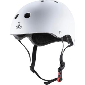 Triple Eight Dual Certified Bike and Skateboard Helmet, White Matte, X-Small/ Small