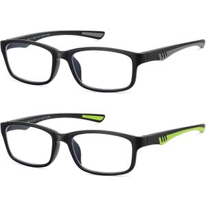 LKEYE Sport Reading Glasses Men Photochromic Lens Blue Light Blocking Computer Reader Wide Style Spring Hinge Eyeglass LK6082