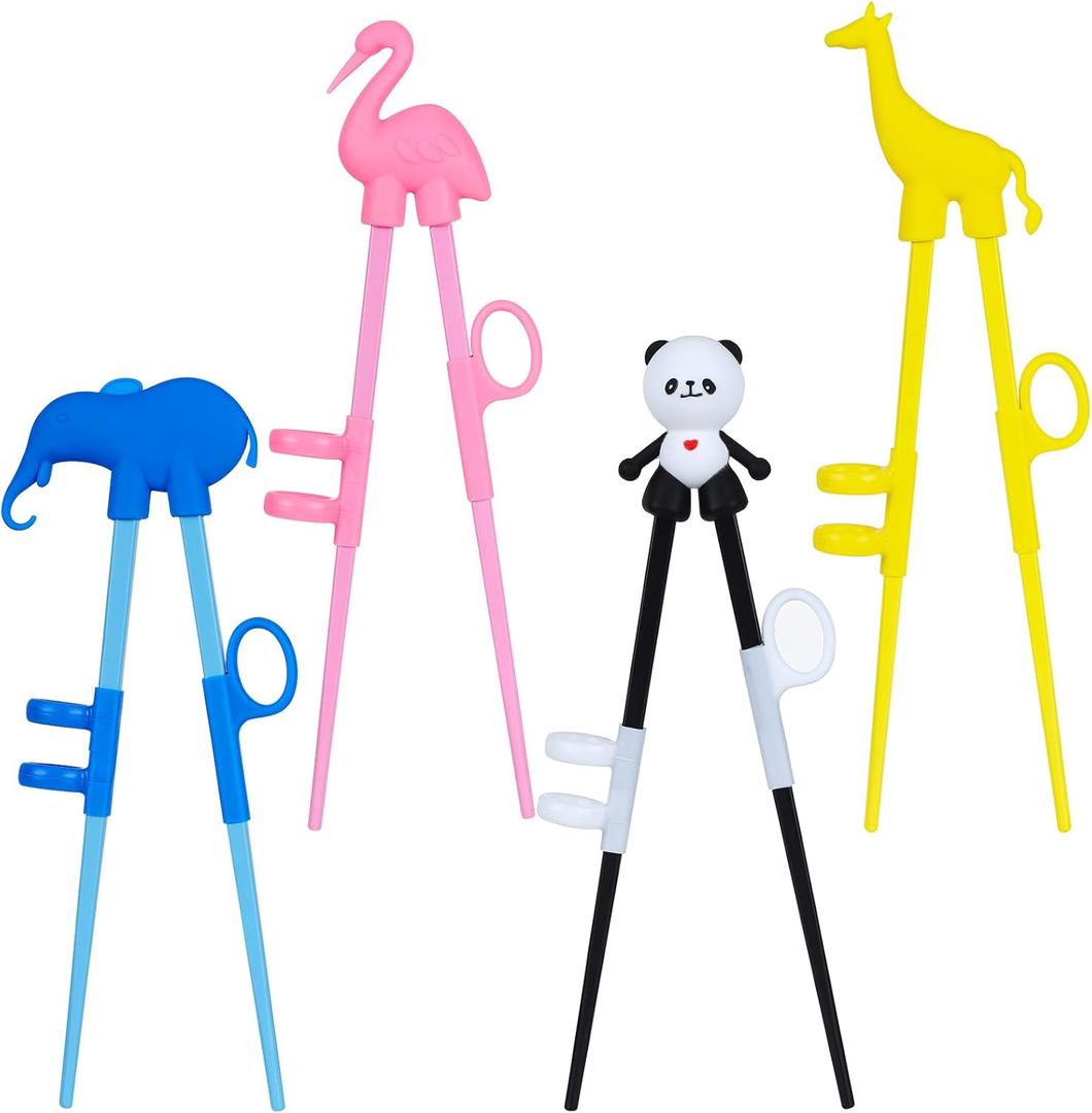 4 pcs kid chopsticks, Training Chopsticks for Toddler Beginners Baby Children , training chopsticks with animals.