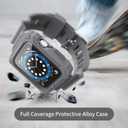 FITO Compatible with Apple Watch Bands 44mm 42mm Series with Case, Rugged Breathable TPU Sport Strap Bands Applicable to iWatch Series 8/SE 2022/7/6/5/4/3/2/1/SE - Grey