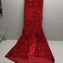 Miao Duo Women's Sequin Mermaid Prom Dresses with Slit Glitter Criss-Cross Long Formal Evening Gowns YZTS062 (14, A-wine Red)