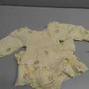 Happy Town Baby Girl Romper Cute Infant Girls Cotton Clothes Long Sleeve Dress with Headband Fall Winter Outfits (Yellow)