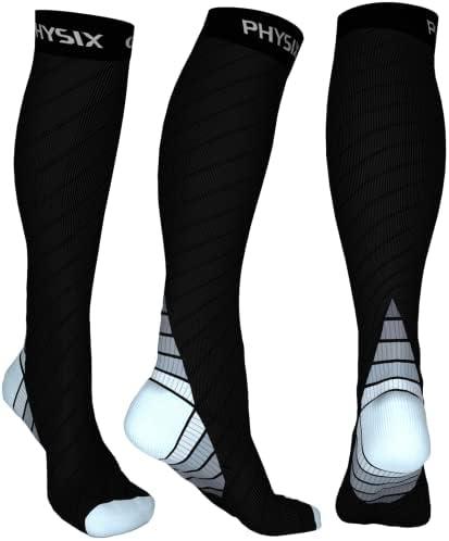 Physix Gear Compression Socks 20-30 mmHg - Men & Women - Running, Nurses, Shin Splints, Flight, Travel