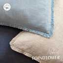 Foindtower Set of 2 Decorative Linen Fringe Throw Pillow Covers Cozy Boho Farmhouse Cushion Cover with Tassels Soft Accent Pillowcase for Couch Sofa Bed Living Room Home Decor,2626 Inch,Sky Blue