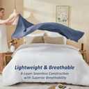 EMME Cotton Muslin Large Throw Blanket Couch Breathable Gauze Soft Lightweight Bed Blankets Adults (Heather Navy, 50"x70")