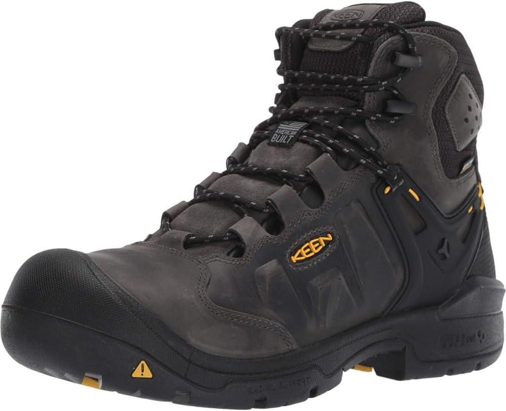 KEEN Utility Men's Dover 6" Composite Toe Waterproof Industrial Work Boot (11.5 Wide, Magnet/Black)