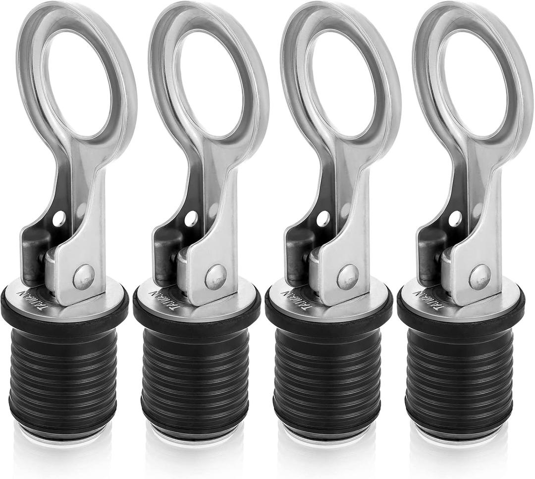 Amyhill 4 Pcs Boat Plugs Snap Handle Boat Plugs for 1 Inch Diameter Marine Drain Twist Metal Rubber Accessories for Lifeboats Fishing Boats Ferries Breakwater