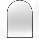 Large Black Arched Mirror, 30" x 40" Modern Brushed Metal Frame Arch Wall Decorative Mirror, Arched Top Bathroom Vanity Mirror for Living Room Bedroom Fireplace Mantel, Tempered Glass