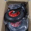 POWERTEC 8 Inch Caster Wheels Set of 4 (2 Swivel & 2 Fixed), Heavy Duty Casters w/Rubber Knobby Tread for Workbench, Dolly, Cart, Trolley, Wagon, Toolbox, Chicken Coop, Large Castor Wheels (17055V)