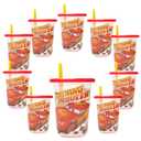 The First Years Cars Take & Toss Toddler Straw Cups Party Pack - Spill Proof Toddler Sippy Cups with Snap-On Lids and Straws - Cars Party Supplies - 10 Oz - 10 Count