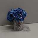 Rose Silk Flower Arrangement Artificial Vivid Rose in Glass Vase with LED Light Elegant Centerpiece for Home Wedding Bathroom Table Shelf Decoration (Navy Blue)