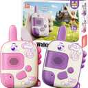 Walkie Talkies Toys for Girls:Unicorn Toys 2 Pack Birthday Gifts for 3 4 5-7 8 Year Old Girls Toy for 4 5 6 7 8-10 Year Old Camping Outdoor Games,Christmas Stocking Stuffers for Girls Kids (Pink)