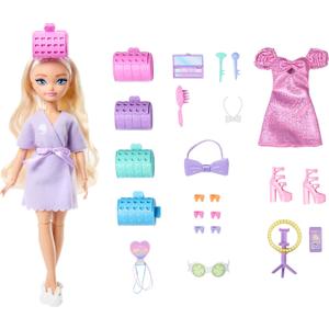 Barbie Dream GET Ready Malibu Fashion Doll with Stylized Hair, Including Surprise Hair Accessories & 15+ Looks