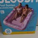 SLOOSH Inflatable Tanning Pool Lounger Float, 85" x 57" Extra Large Pool Floats Adult with Pillow, 4 in 1 Suntan Tub Raft Floatie,Sunbathing Bed Lounge for Water Blow Up Ball Pit, XL-Blushing Pink