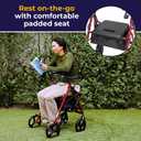 Drive Medical 795BU Duet Folding Transport Wheelchair and Rollator Walker, Burgundy