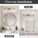 Upgrade 3-Light Bathroom Light Fixtures, Modern Vanity Light with Globe Glass Shade, Silver Chrome Bathroom Lights Over Mirror, Vanity Lights for Bathroom Bedroom Kitchen Hallway Living Room