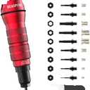 Beaspire Cordless Drill Electric Rivet Gun Adapter Rivet Nut Drill Adapter Kit Including 10 Mandrel and 50Pcs Assorted Rivet Nuts, Rugged Carrying Case
