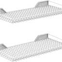 2 Pack Garage Wall Shelf, 23.5" x 12" Wall Mounted Storage Shelves for Garage, Closet, Laundry Room, Heavy Duty Wall Shelving, Holds Up to 65 Lbs(White)