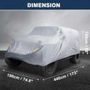 Car Cover Waterproof All Weather with Driver Door Zipper for Jeep Wrangler JK JL 2 Door 2007-2021 / Full Exterior Cover/Durable 210D Oxford Cloth / 1Pcs Gray (Silver Tone)