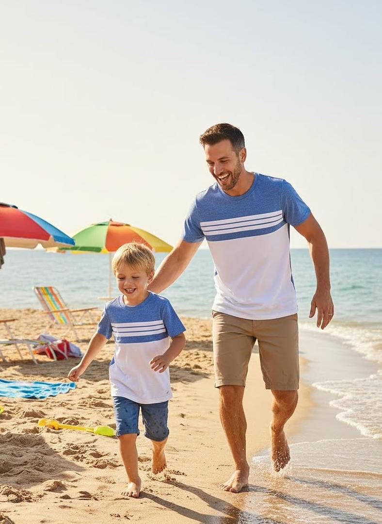 PATPAT Family Matching Outfits Mommy and Me Dresses Floral Dress & T-Shirts (XL)