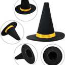 GSHLLO 20 Pcs Mini Felt Witch Hats Miniature Halloween Party Hat Wine Bottle Hat Topper Tiny Wizard Cap Hat Small Tree Ornaments Hats for DIY Crafts