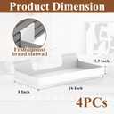 4 Pcs 16X8 Inch Slatwall Shelves, Heavy Duty Slatwall Baskets, Metal Slat Wall Shelves Accessories, Metal Retail Display for Storage and Organization, White