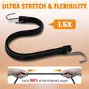 HOXWELL Rubber Bungee Cords with Hooks, 100% EPDM Bungee Cord with 150% Max Stretch, 15", 21", 31" (20 Pack) Heavy Duty Bungee Straps for Securing Tarps, Canvases, Cargo, Motorcycle, Weatherproof