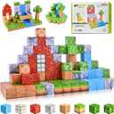 Magnetic Blocks – Build Mine Magnet World Set, STEM Montessori Sensory Toys for Boys & Girls Age 3-8, Educational Construction Cubes for Toddlers, Gifts for Kids 3+ Years Old