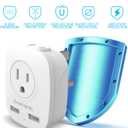 3 Pack US to UK Ireland Travel Plug Adapter, Anstronic International Power Adaptor with 2 USB, 4 in 1 Type G Power Outlet Adaptor for USA to England Kenya Dubai Irish Scotland