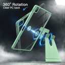 JETech Rotating Case for iPad Pro 12.9-Inch (2022/2021/2020/2018) with Pencil Holder, 360 Degree Rotation Protective Stand Cover Clear Back, Auto Wake/Sleep (Matcha Green)
