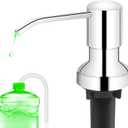 Soap Dispenser for Kitchen Sink, Sink Soap Dispenser with Longer Threaded Shaft Shank, 47" Extension Tube Connects Directly to Dish Soap Container, Wider Pump Head BaseChrome