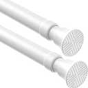 2Pack White Tension Curtain Rods18 to 36 Inch,Spring Loaded Curtain Rods No Drilling,Small Tension Rod for Windows Door Closet,Pressure Rod
