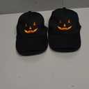 2 Pieces Halloween Baseball Hat Halloween Pumpkin Face Baseball Hat Adjustable Embroidery Baseball Cap Unisex (One Size, Black)