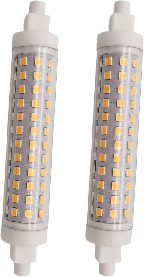 QLEE LED R7S Bulbs 12 Watt Halogen Bulbs R7S T3 118mm 150W 120V J Type 4.65 inch Double Ended Light Bulb Daylight for Landscape Lights Work Security Outdoor Wall Flood Light Bulbs 2 Pack, 5000k
