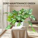 Artificial Plants Faux Pothos with Plastic White Pot Artificial Potted Plant for Home Office Bedroom Indoor Outdoor Decor 1 Pack(Light Green)
