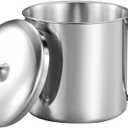 Amosfun Stainless Steel Water Cup with Lid and Handle 4.33X3.14 Inch Metal Milk Mug for Coffee Tea Home Office Travel (0 Ounces, Silver)