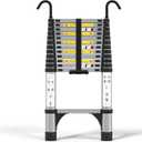 JADDUO Telescoping Ladder, 12.5 FT Pro, Rectangular, Heavy Duty, Silver