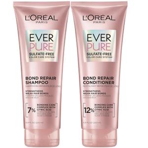 L'Oreal Paris EverPure Sulfate-Free Vegan Hair Care Kit - Shampoo and Conditioner to Strengthen and Repair Hair Bonds (Packaging May Vary) (6.8 Fl Oz (Pack of 2))
