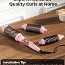 Farery Thermal Brush Set 3 in 1, Ceramic Curling Wand & Hot Brush with 9 Temperatures. 3 Interchangeable Travel Curling Irons for Short, Medium & Long Hair (1.25'', 1.5'' & 1.75'' Barrels)
