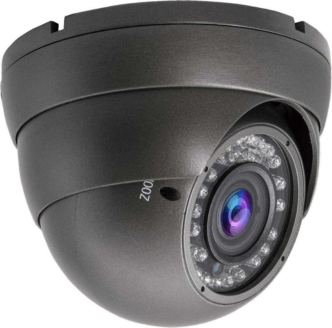 5MP 4MP Dome Super Hybrid Security Camera HD-TVI/CVI/AHD/960H CCTV Surveillance Security Camera 2.8-12mm Varifocal Lens Outdoor/Indoor 98ft IR Waterproof Day&Night Vision Dome Camera(Gray) (Black)