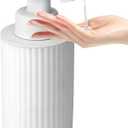 Automatic Soap Dispenser Liquid Touchless: 9oz White Plastic - Rechargeable Electric Smart Auto Hand Soap Dispenser - Dish Bathroom Kitchen