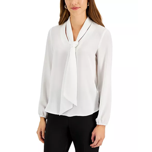 Women's Long Sleeve Bow Blouse 6