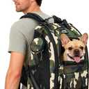 Dog Backpack Carrier with Ergonomic Support, Padded Straps and Ventilation, Hiking Pet Backpack with Safety Tethers, Reflective Trim and Waist Support, Up to 18lbs（Camouflage）